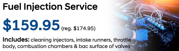 Fuel Injection Service $159.95 (reg. $174.95) - Includes: cleaning injectors, intake runners, throttle body, combustion chambers & bac surface of valves